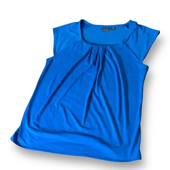 Blue Covington Pleated Blouse - Picture 1 of 6